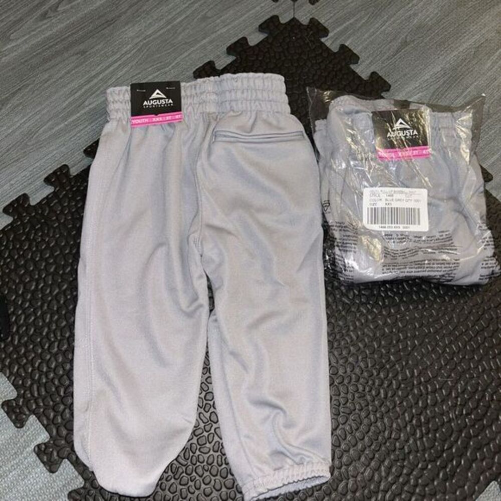 Lot of 2 - Augusta Sportswear Youth‎ Pull Up Baseball Pants, XXS Gray